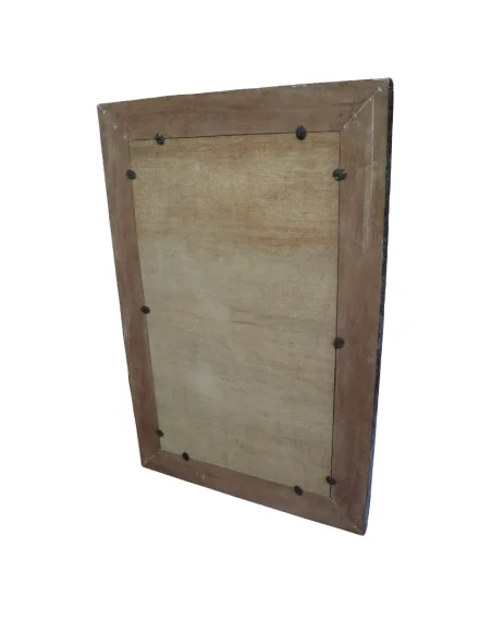 Specchio Artigianale in Resina e Guscio di Cocco 120x80 cm – Cornice a V Fatta a Mano in Indonesia