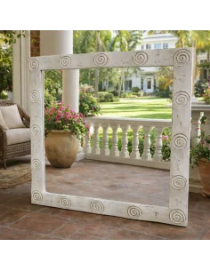 Specchio Artigianale Spirali Bali 100x100 cm – Cornice...