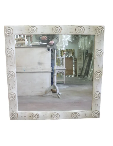 Specchio Artigianale Spirali Bali 100x100 cm –...