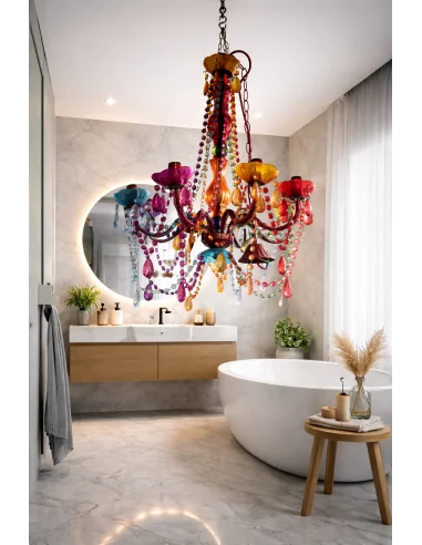 Lampadario Moderno in Resina Colorata 45x45x63h...