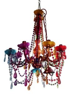 Lampadario Moderno in Resina Colorata 45x45x63h – Design... 2