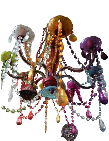 Lampadario Moderno in Resina Colorata 45x45x63h...