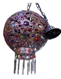 Lampadario Sospensione in Metallo Brunito e Resine... 2