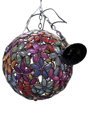 🌸 Lampadario Sfera Floreale in Resina Colorata...