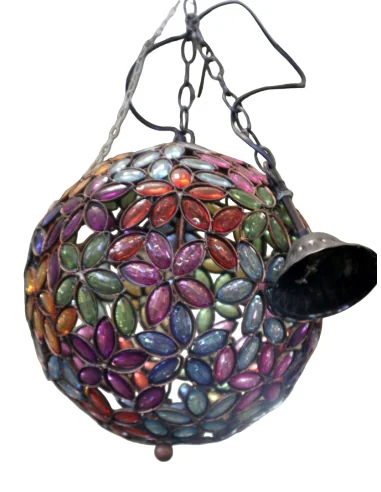 🌸 Lampadario Sfera Floreale in Resina Colorata...