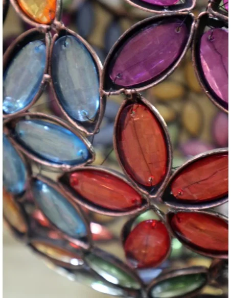 🌸 Lampadario Sfera Floreale in Resina Colorata Ø30 cm – Catena Regolabile – NOVITÀ HOME Firenze