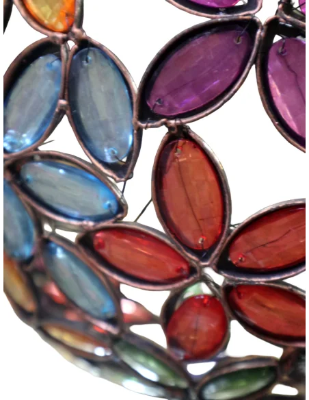 🌸 Lampadario Sfera Floreale in Resina Colorata Ø30 cm – Catena Regolabile – NOVITÀ HOME Firenze