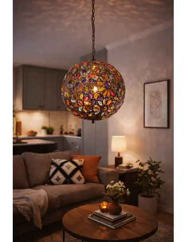 🌈 Lampadario Sfera 40 cm Multicolor in Resina –...