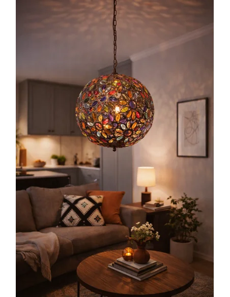 🌈 Lampadario Sfera 40 cm Multicolor in Resina – Design Trendy | NOVITA’ HOME Firenze