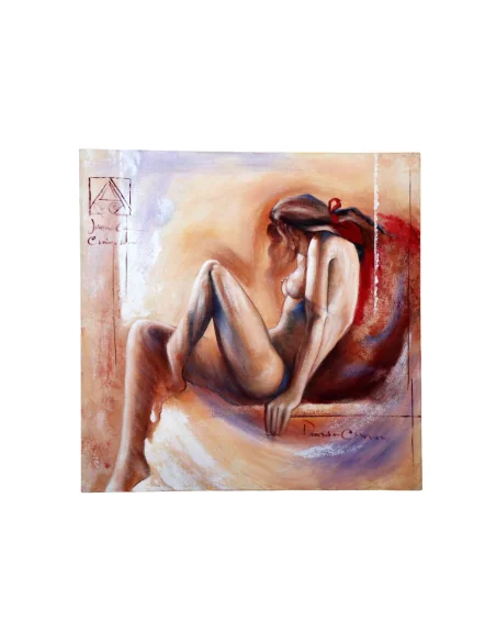 Dipinto Nudo Artistico 100x100 cm Fatto a Mano in Indonesia – Quadro Moderno su Tela di Cotone – Opera Artigianale Unica