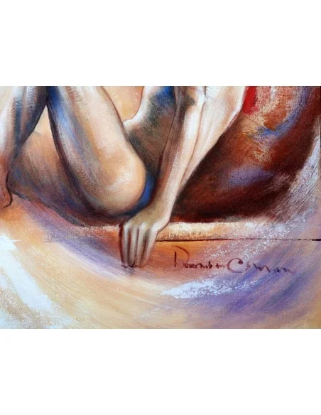 Dipinto Nudo Artistico 100x100 cm Fatto a Mano in Indonesia – Quadro Moderno su Tela di Cotone – Opera Artigianale Unica