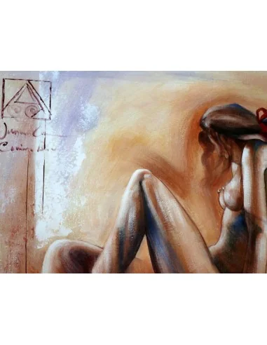 Dipinto Nudo Artistico 100x100 cm Fatto a Mano...