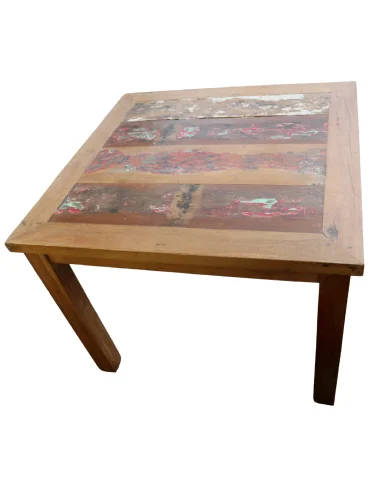 Tavolo Quadrato 100x100 cm in Legno Recuperato...