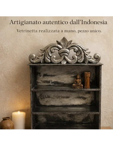 Vetrinetta Artigianale Indonesiana in Legno –...
