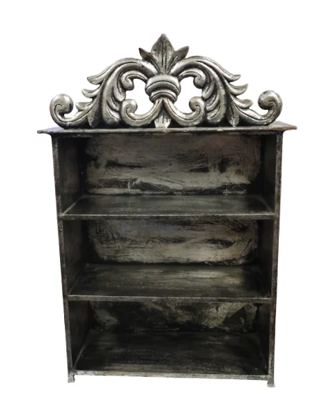 Vetrinetta Artigianale Indonesiana in Legno – Libreria Piccola Fatta a Mano 44x19x50 cm