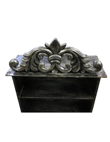 Vetrinetta Artigianale Indonesiana in Legno – Libreria Piccola Fatta a Mano 44x19x50 cm