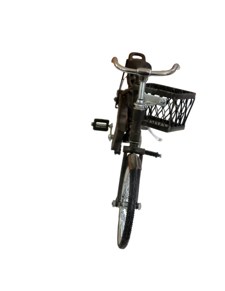 Bicicletta Vintage da Donna con Cesto – Modellino in Metallo Fatto a Mano 30x8x19h – Stile Industrial Loft