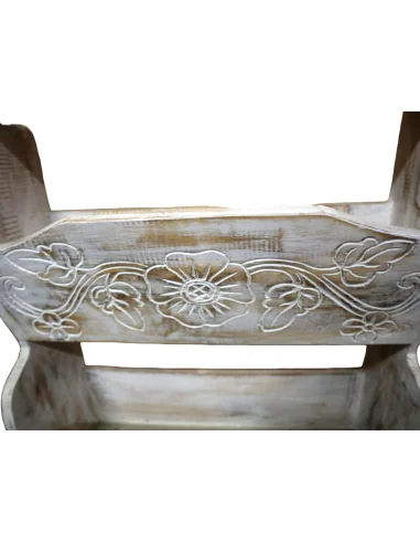 Portariviste in Legno di Albesia Intagliato a...