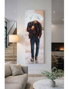 Quadro Moderno Verticale 150x50 cm – Uomo sotto la...