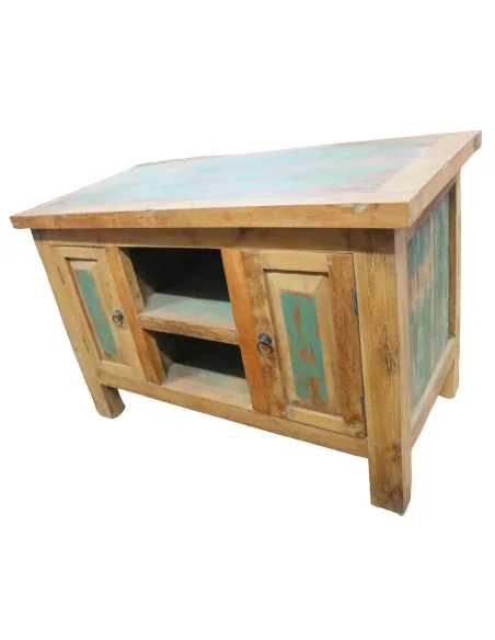 Mobile Rustico in Legno di Recupero Indonesiano 94 cm – Credenza Artigianale Stile Industrial Loft