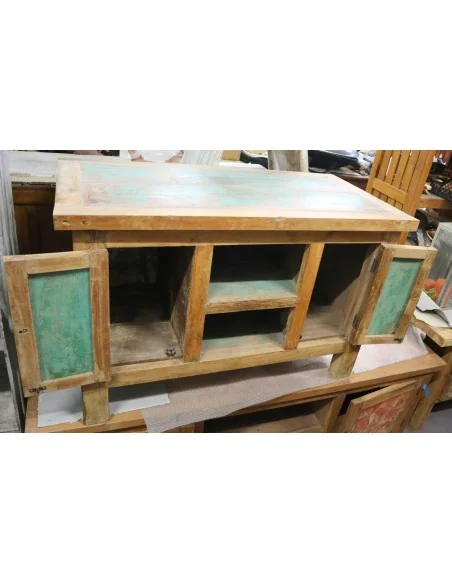 Mobile Rustico in Legno di Recupero Indonesiano 94 cm – Credenza Artigianale Stile Industrial Loft