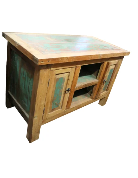 Mobile Rustico in Legno di Recupero Indonesiano 94 cm – Credenza Artigianale Stile Industrial Loft