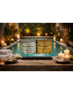 Pannello Buddha Bicolore Intagliato a Mano – Scultura in...