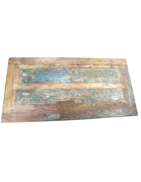 Tavolino da Caffè Vintage in Legno di Recupero Indonesiano 120x60 cm – Artigianale con Cassetti e Top Rialzato