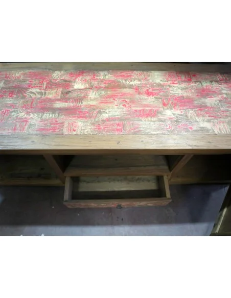 Mobile Porta TV Vintage in Legno di Recupero Indonesiano 150 cm – Credenza Artigianale Stile Industrial Nautico