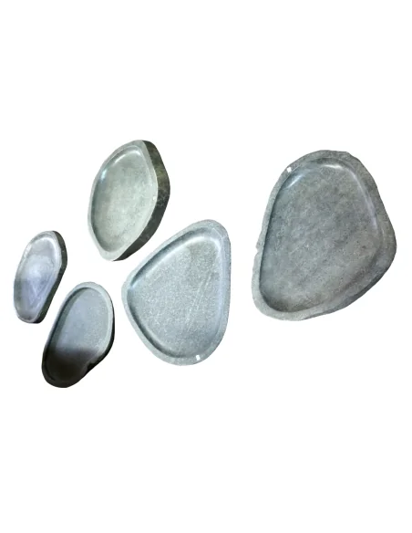 Vassoio in Pietra di Fiume Naturale 40/50 cm – Piatto Bagno Artigianale in Sasso Indonesiano