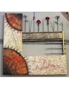 Quadro Moderno Artistico 100x100 cm – Arte Materica con...