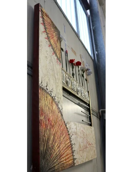 Quadro Moderno Artistico 100x100 cm – Arte Materica con Fiori e Struttura 3D | Opera Artigianale