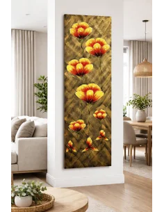 Quadro Floreale Verticale Moderno 50x150 cm – Dipinto a...