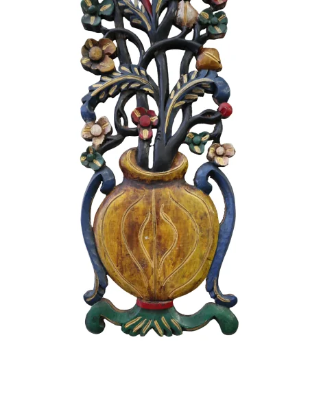 Albero della Vita in Legno Intagliato e Dipinto a Mano – Scultura Murale Artigianale Indonesiana 100 cm