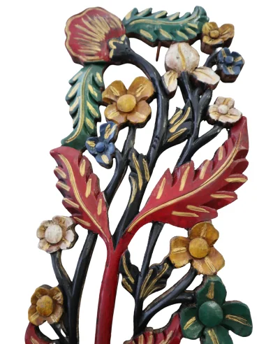 Albero della Vita in Legno Intagliato e Dipinto...