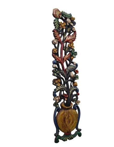 Albero della Vita in Legno Intagliato e Dipinto...