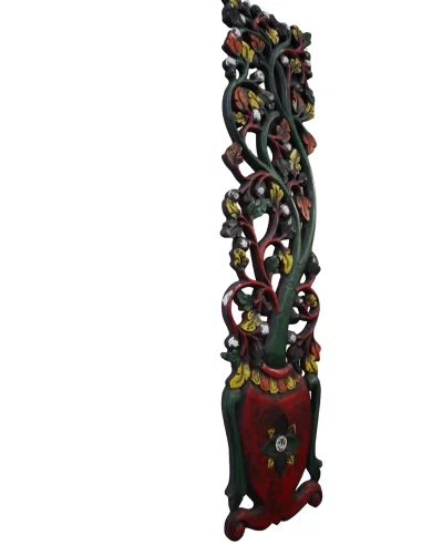 Albero della Vita in Legno Intagliato e Dipinto...