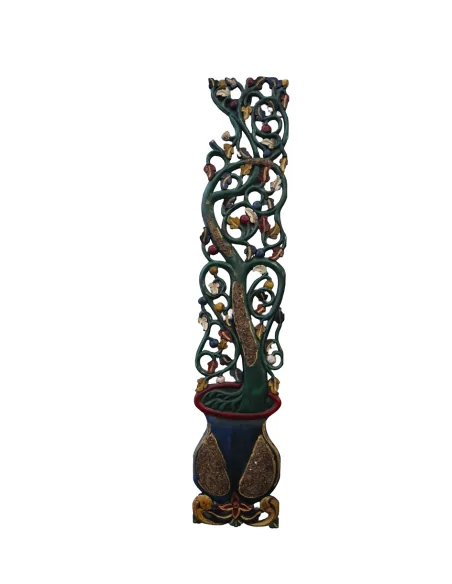 Albero della Vita in Legno Intagliato a Mano – Arte Indonesiana Decorativa per Ambienti Zen e Spa (126 cm)