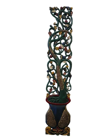 Albero della Vita in Legno Intagliato a Mano – Arte Indonesiana Decorativa per Ambienti Zen e Spa (126 cm)