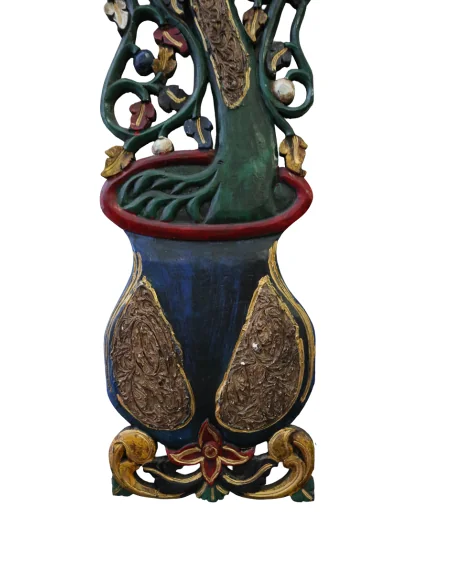 Albero della Vita in Legno Intagliato a Mano – Arte Indonesiana Decorativa per Ambienti Zen e Spa (126 cm)