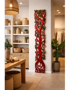 Albero della Vita in Legno Intagliato e Dipinto a Mano –...