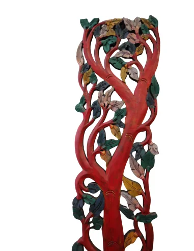 Albero della Vita in Legno Intagliato e Dipinto...