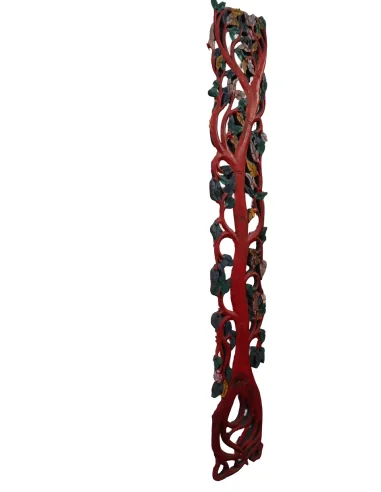Albero della Vita in Legno Intagliato e Dipinto...