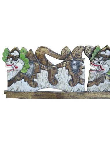 Pannello in Legno Intagliato a Mano con Dragoni...