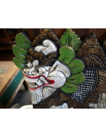 Pannello in Legno Intagliato a Mano con Dragoni Balinesi – Arte Tradizionale di Bali, Spedizione Inclusa