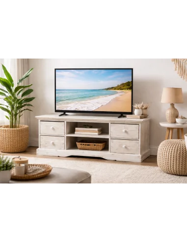 Porta TV in Legno di Albesia 100x34x50h –...