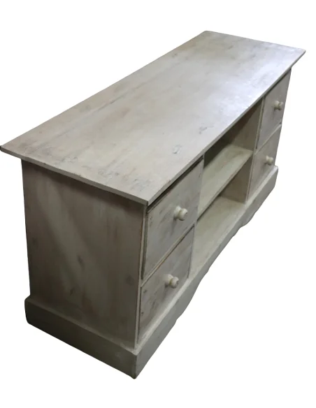 Porta TV in Legno di Albesia 100x34x50h – Artigianale Made in Indonesia