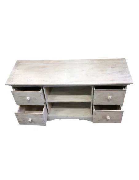 Porta TV in Legno di Albesia 100x34x50h – Artigianale Made in Indonesia