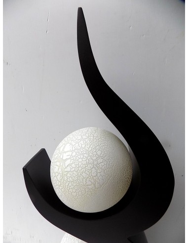 Lampada da tavolo in legno mdf nera con sfere...