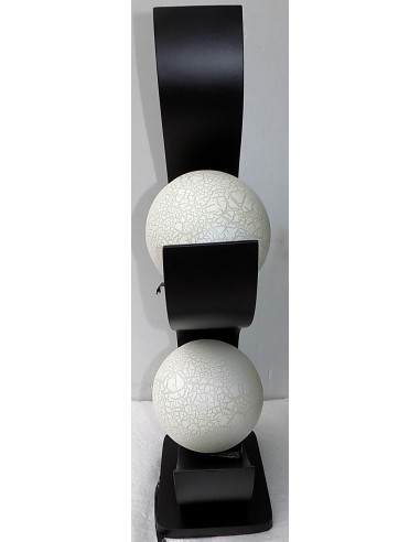 Lampada da tavolo in legno mdf nera con sfere...